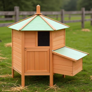 Gabbia per Polli in Legno di Pino Massiccio 49.6x46.1x49.2 Pollici Alloggio per Pollame Ecologico - Product Image 2