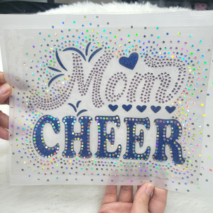 Ologramma Love mamma sbuffo in vinile trasferimento di ferro su Bling strass motivo di allegria Design per abbigliamento - Product Image 2