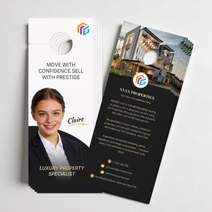 Desain Kustom Cetak Karton Kertas Gantungan Pintu Brosur Iklan untuk Hotel - Product Image 1