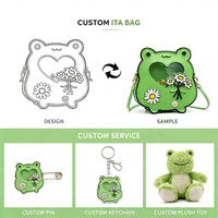 Sac Ita rose mignon personnalisé avec porte-clés en acrylique à personnage IP, épingle de sûreté, jouet en peluche, sac bandoulière Ita, breloques de sac à main chinoises de luxe