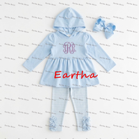 Tenues de boutique pour bébés et petites filles OEM, leggings à volants à manches longues et tunique, ensembles de vêtements d'hiver pour enfants en 2 pièces