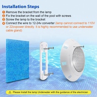 Projecteurs LED RGB multicolores pour piscine, étanches IP68, 12V, ABS, avec télécommande RF, 12-45W, Blue Elephant