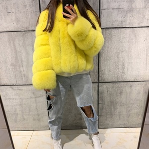 Giacca di pelliccia di volpe naturale a manica lunga da donna in pelliccia lunga da donna - Product Image 1