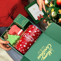 Coffret de Noël 8 pièces : Sels de bain créatifs, Savon, Bougie d'aromathérapie – Cadeau surprise et coffret cadeau d'accompagnement pour les fêtes, Nouvel An, Noël