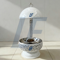 Chauffe-Plat Professionnel Lefeng Modèle 044 8L Grande Capacité en Acier Inoxydable Poli Miroir Doré avec Couvercle Suspendu pour Buffet et Traiteur