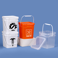 Seau carré en plastique scellé personnalisé IML de qualité alimentaire avec couvercle et poignée, idéal pour la nourriture pour animaux de compagnie - Vente en gros usine