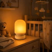 Veilleuse LED à piles ABS 1W avec contrôle tactile, lumière ambrée 1600K, intensité réglable sur 3 niveaux, pour chambre d'enfant, bébé, chambre à coucher