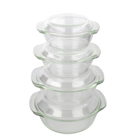 Grandes batteries de cuisine en verre borosilicate transparent, casseroles et marmites écologiques pour la cuisson à domicile