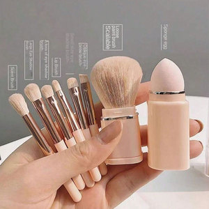 8-in-1 Mini Powder Brush Beauty Sponge Blender Combo Travel-Friendly Foundation Blush Concealer Eyeshadow Makeup Brush Set - Product Image 4