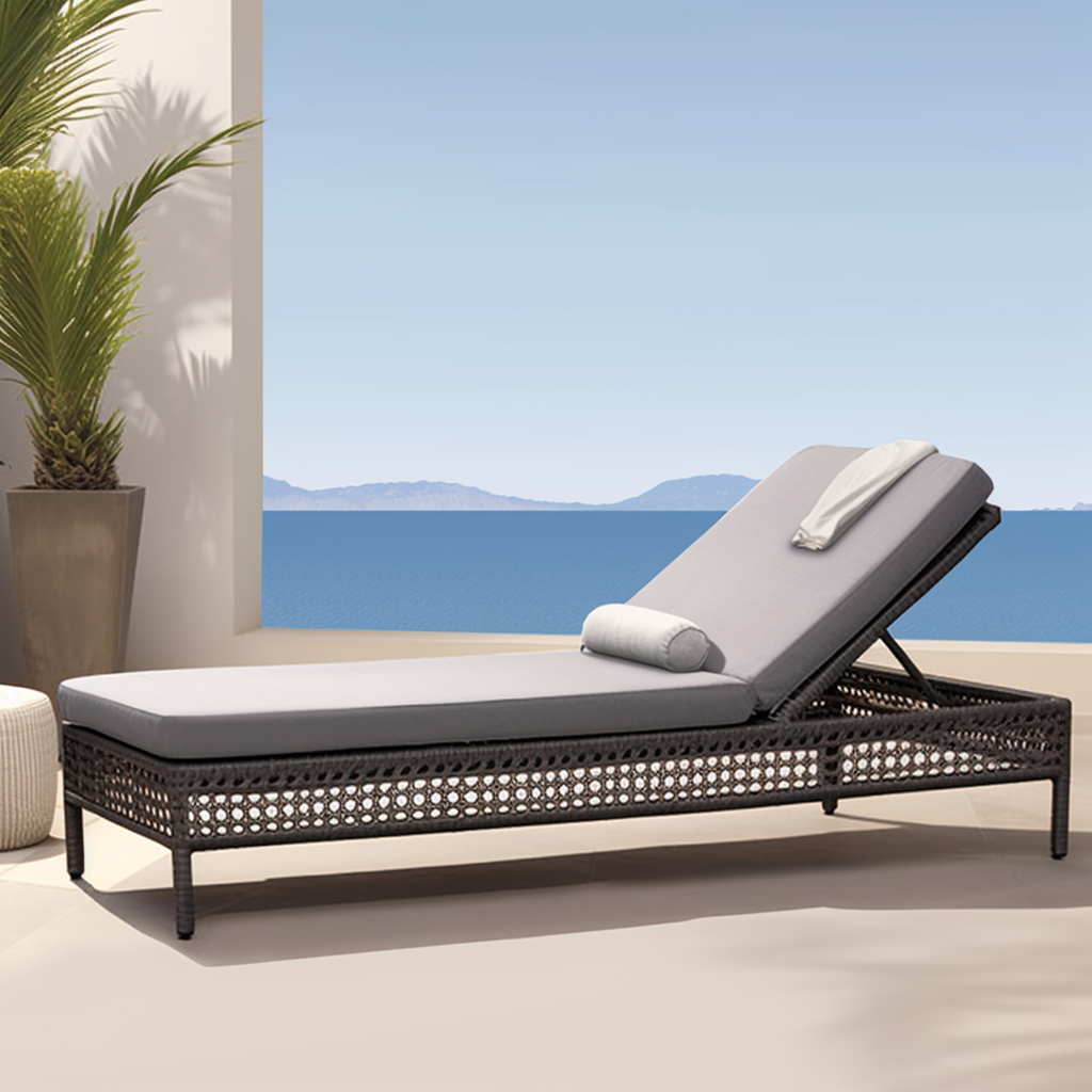 Outdoor UV protection Rope Weaving Sun Lounger Aluminum Chaise Lounge