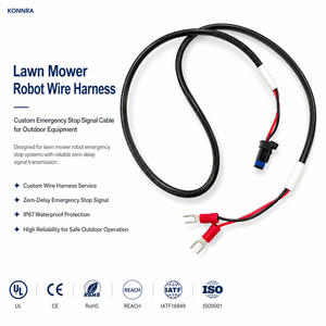 Kabel Sinyal Darurat Robot Pemotong Rumput Kustom, Kabel Harness Tahan Air IP67 dengan Terminal Garpu untuk Peralatan Luar Ruangan - Product Image 1