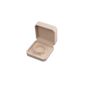 Beige Velvet Jewelry <b>Box</b> Set With Ribbon For Necklaces <b>Earrings</b> Bracelets Rings <b>Gift</b> Packaging - Product Image 5
