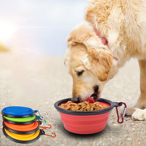 Conteneur pliable pour nourriture et eau pour animaux de compagnie en silicone écologique, bol de voyage portable pour chien, bol à boire rétractable pour animaux de compagnie en plein air - Product Image 1