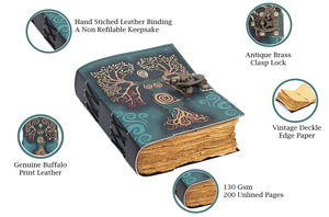 Libro de Hechizos de Cuero con Cierre de Hebilla, Diseño Árbol de la Vida y Madre Tierra, Regalo para Planificador - Product Image 3