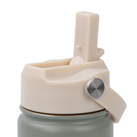 Bouteille d'eau isotherme personnalisable en acier inoxydable de 350 ml pour enfants avec paille et couvercle, anti-fuite, sans BPA, logo personnalisé, OEM