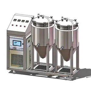 Компактный конический ферментер для пива объемом 50 л, 60 л, 100 л, 120 л с охлаждающей оболочкой