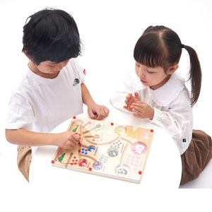 Numéro en bois <span class=keywords><strong>labyrinthe</strong></span> perle Puzzle conseil stylo couleur numéro légumes fruits Classification début éducatif mathématiques jouets - Product Image 1
