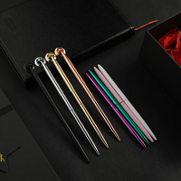 Stylo à bille de bureau en métal avec base en métal coloré, design le plus récent, pour comptoir de banque, largeur d'écriture de 0,5 mm