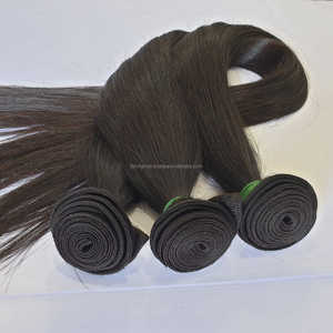 Venta al por mayor 100% Virgen Remy Indonesio Cabello Humano Liso Cutícula Alineada Cabello Crudo Suave y No Enredado Color Natural - Product Image 5