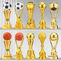 Trofeo de Resina Chapado en Oro de Alta Gama, Creativo y Popular, para Fútbol, Baloncesto, Voleibol, Bádminton, Premios para Competiciones Deportivas