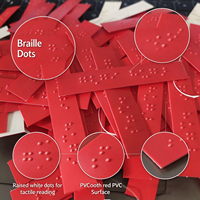 Autocollant d'identification en braille en PVC, étiquette tactile avec points blancs en relief, taille et disposition personnalisables pour la signalisation intérieure, modèle 011