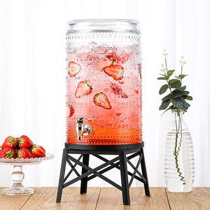 Atacado Grande Vidro Bebidas <span class=keywords><strong>Dispenser</strong></span> Spigot Stand <span class=keywords><strong>Lemonade</strong></span> Juice Storage Drink <span class=keywords><strong>Dispenser</strong></span> para Party Wedding - Product Image 1