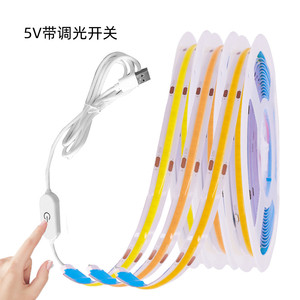 Kit de tira de luces <span class=keywords><strong>LED</strong></span> para máquina de coser, cinta de luz cob <span class=keywords><strong>led</strong></span> blanca USB5V alimentada con Interruptor táctil, tiras de iluminación para armario y cocina, 1m, 2m, 300cm - Product Image 2