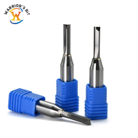 Mata Bor Router TCT Warrior's Bit High Speed Steel Tungsten Carbide Tipped, Proses CNC Presisi Tinggi ODM, 2 Mata Pisau Tipe Lurus