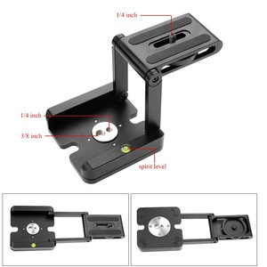 Z Type Foldable Tripod Head With Bubble Level Aluminum Alloy <b>Portable</b> Digital Camera <b>Table</b> Mount Flip Lock Design - Product Image 2