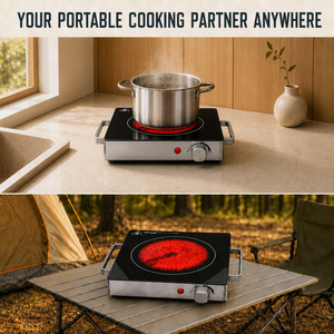 EASTAR 1300W Portable Infrared Ceramic Cooktop Single Burner Electric Hot Plate No Radiation Knob Control Universal Cookware - Product Image 3
