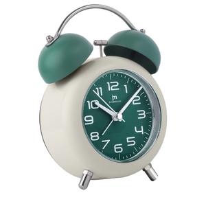 Réveil analogique à quartz en plastique vert/beige - Product Image 1