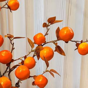 <span class=keywords><strong>Arbre</strong></span> à fleurs artificiel de kaki doré de haute qualité en PVC souple de 62 cm pour la décoration de mariages, Noël, Pâques et de la maison (vente en gros) - Product Image 3