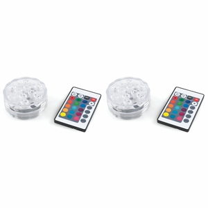 SET 2 LUCI 10 LED IMPERMEABILI CON TELECOMANDO - Product Image 1