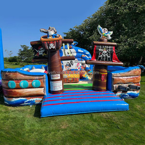 Château gonflable pirate avec toboggan et aire de jeux intérieure/extérieure pour enfants - Product Image 3