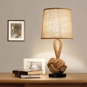Abat-jour américain reto lin tissé <span class=keywords><strong>corde</strong></span> <span class=keywords><strong>de</strong></span> chanvre noeud vintage lampes <span class=keywords><strong>de</strong></span> table <span class=keywords><strong>de</strong></span> <span class=keywords><strong>chevet</strong></span> décoratives - Product Image 2