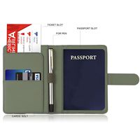 Dompet Paspor Aksesoris Perjalanan Kulit PU Anti RFID Palsu Versi Upgrade Merek OEM Penutup Tempat Penyimpanan Logo Murah
