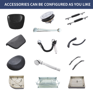 Certificado <span class=keywords><strong>ACUP</strong></span> Whirlpool Delantal Blanco 1,7 m Independiente Rectangular Bañera de remojo con superficie antideslizante Bañera de hidromasaje incorporada - Product Image 5