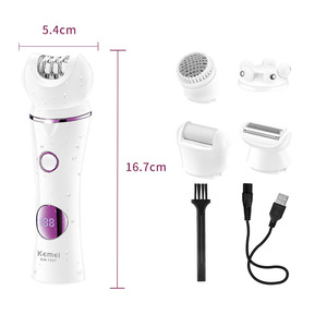 Épilateur Kemei 5 en 1 Km 7937 étanche IPX7 rechargeable par USB avec écran LCD pour l'épilation du corps entier - Product Image 1