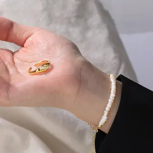 Damila della perla di Modo della collana del choker 925 Argento 18K Oro gioielli collana di perle naturali per Le Donne