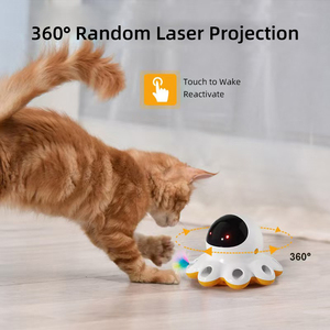 Interactive Ghost <strong>Cat</strong> <strong>Toy</strong> With Feather Attachment Automatic Rotating <strong>Laser</strong> Projection Smart Low Noise USB for Indoor <strong>Cats</strong> - Product Image 3
