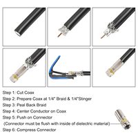 Adaptateur de compression pour câble coaxial RG6 de type F, connecteurs en laiton, placage nickel, indice de protection IP40, pour applications de télévision par satellite et de radiofréquence