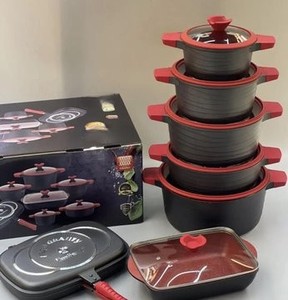 Ensemble de casseroles et poêles antiadhésives en <span class=keywords><strong>aluminium</strong></span> moulé 10 pièces, tendance du moment pour la cuisine - Product Image 2