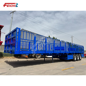 Personalizable FeiChi fábrica 3 ejes resistente valla de carga Animal ganado <span class=keywords><strong>jaula</strong></span> semirremolque con alta calidad para la <span class=keywords><strong>venta</strong></span> - Product Image 2