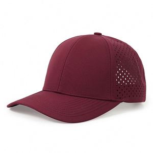 Quick Drying 100% Polyester 6-Panel Velour Baseball Cap Unisex Sporty Perforated Design Soft Top Spring Sunscreen Breathable - Product Image 1