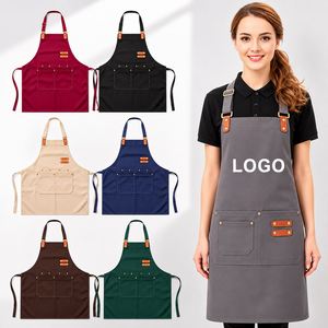 Tablier de Chef Ergonomique Réutilisable Sans Manches, Durable, Élégant, Multi-Poches, en Toile Anti-Taches, Respirant, Haute Résistance Thermique - Product Image 1