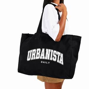 Bolsa de Compras de Lona de Algodón Natural Reutilizable Personalizada, Bolsa de Lona de Moda de Lujo con Cremallera para Mujer - Product Image 1