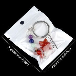 1937 tinh thể tự nhiên mã não kabba Sao Móc chìa khóa mặt dây chuyền đá đầy màu sắc với ba chiều quẻ giữ chìa khóa độc đáo - Product Image 4