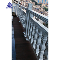 Rampe en alliage d'aluminium imitation marbre, réplique de la texture et de la sensation du marbre, rampe de sécurité haut de gamme pour balcon et cour.