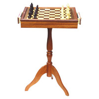 Table de jeu d'échecs et de backgammon d'extérieur en marbre et bois, non pliable, avec plateau magnétique, style antique, grande taille, en acrylique