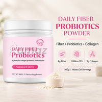 Poudre de fibres probiotiques quotidiennes à marque privée OEM avec collagène, prébiotique, fibres, supplément pour la santé digestive, 300g
